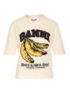 Ganni Women Banana Graphic T-shirt In Neutral