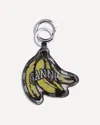 Ganni Multicolor Banana Shaped Keyring With Logo Lettering On The Front In Leather And Tech Fabric Woman