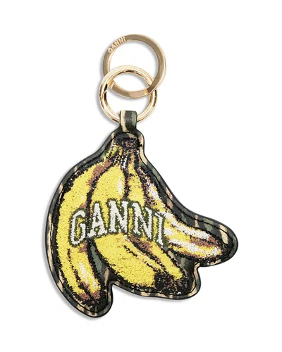 Ganni Banana Keyring In Black
