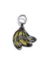 Ganni Multicolor Banana Shaped Keyring With Logo Lettering On The Front In Leather And Tech Fabric Woman In Yellow