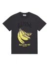 Ganni Crew-neck Cotton T-shirt With Banana Print