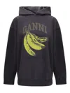 Ganni Women Banana Graphic Hoodie In Gray