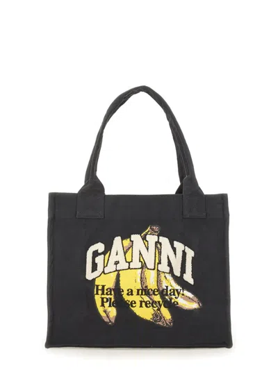 GANNI GANNI BANANA PRINT LARGE TOTE BAG