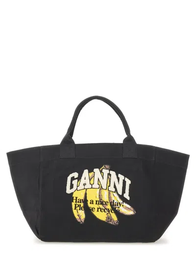 GANNI BANANA PRINT XXL TOTE BAG