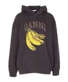 Ganni Women Vintage Wash Hoodie In Black