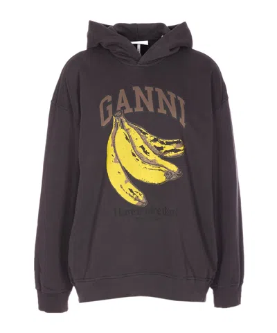 Ganni Women Vintage Wash Hoodie In Animal Print
