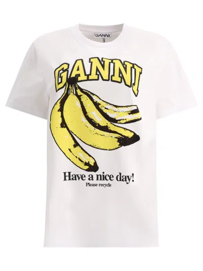 Ganni Relaxed Banana T-shirt In Black