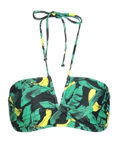 Ganni Bandeau Bikini In Green