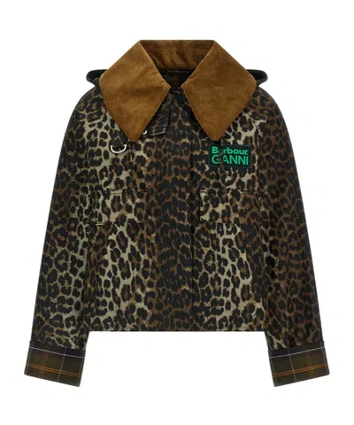 Ganni Barbour X  Short Parka Jacket In Multi