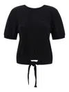Ganni Black Bare Back Sweater In Animal Print