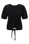 Ganni Black Bare Back Sweater In Black