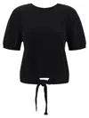 Ganni Black Bare Back Sweater In Black
