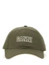 Ganni Women Baseball Cap In Green