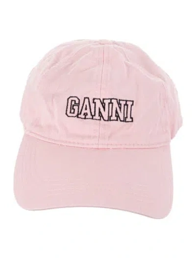 Pre-owned Ganni Baseball Cap In Pink