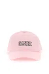 Ganni Baseball Cap With Logo Embroidery In Pink