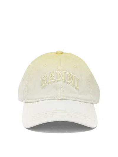 Ganni Degrade Logo Baseball Cap In Neutral