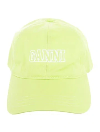 Pre-owned Ganni Baseball Cap In Yellow