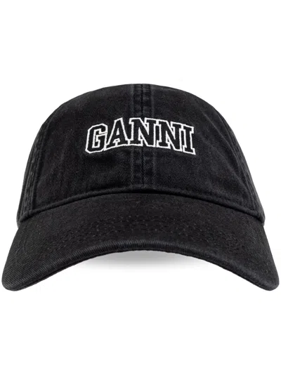 GANNI GANNI BASEBALL HAT WITH LOGO