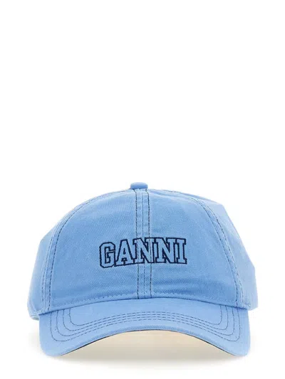 GANNI BASEBALL HAT WITH LOGO