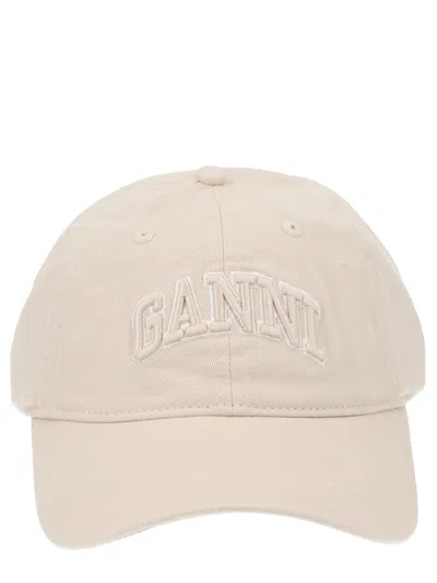 GANNI BASEBALL HAT WITH LOGO