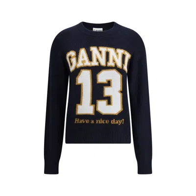 GANNI BASEBALL SWEATER