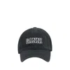 Ganni Womens Black Brand-embroidered Cotton-canvas Cap In Black