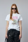Ganni Basic Boots Print T-shirt In Blue