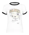 Ganni Basic Cotton Jersey T-shirt In Multi
