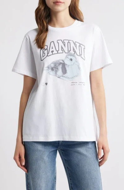 GANNI GANNI BASIC DUCKIE RELAXED GRAPHIC T-SHIRT