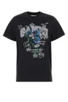 Ganni Basic Flower Graphic T-shirt In Phantom