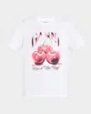 Ganni Basic Jersey Cherry Relaxed T-shirt In White