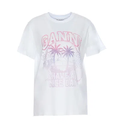 GANNI BASIC JERSEY COCKTAIL RELAXED T-SHIRT