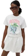 Ganni Grape Print Crew Neck Short Sleeve Top