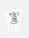 Ganni Basic Jersey Leopard Relaxed T-shirt Leopard In Multi