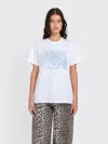 Ganni Basic Jersey Tattoo Lace Relaxed T-shirt In White