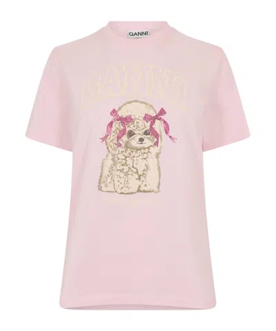 Ganni Basic Jersey T-shirt In Animal Print