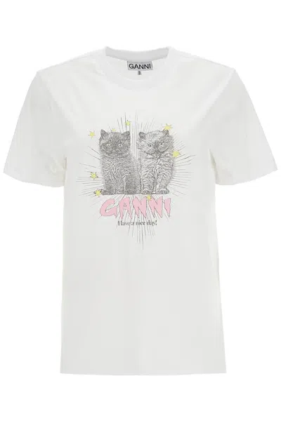 GANNI BASIC KITTEN T-SHIRT