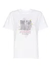 Ganni White Crewneck T-shirt With Logo Print On The Front In White