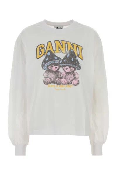 Ganni Basic Sweatshirt In White