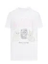 Ganni Basic T-shirt In Cotton Jersey With Animal Graphics In White