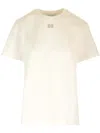 Ganni Basic T-shirt With Strass In Beige