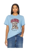 Ganni Basic Jersey Tiger Relaxed T-shirt In Multi