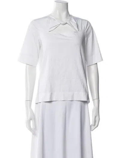 Pre-owned Ganni Bateau Neckline Long Sleeve Top In Gray
