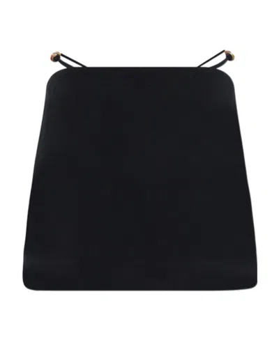 Ganni Bead-detail Organic Cotton Miniskirt In Black