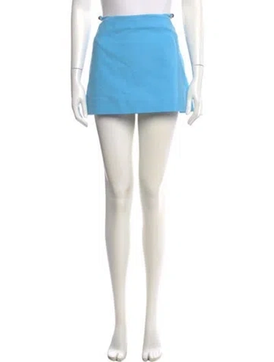 Pre-owned Ganni Beaded Accents Mini Skirt In Blue