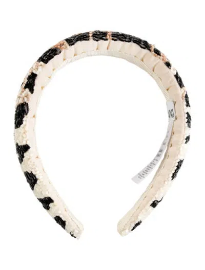 Pre-owned Ganni Beaded Embellished Headband In Neutrals