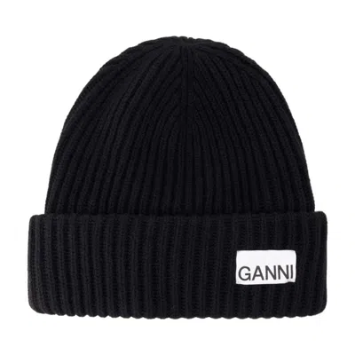 GANNI BEANIE GANNI WOOL BLACK