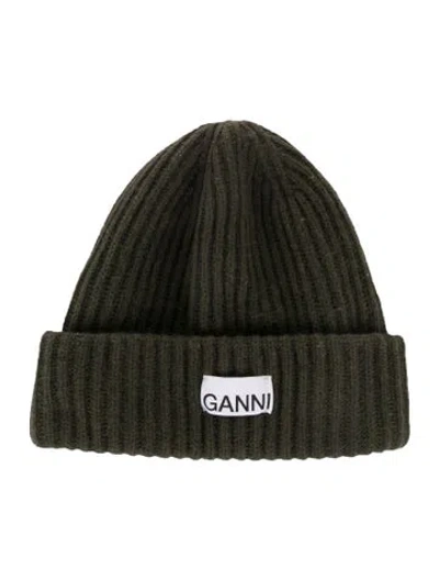 Pre-owned Ganni Beanie In Green