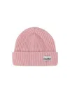 Ganni Wool-blend Light Structured Rib-knit Beanie In Pink