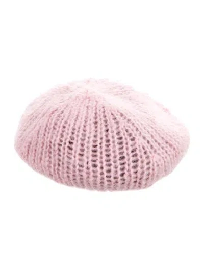 Pre-owned Ganni Beanie Hat W/tags In Pink